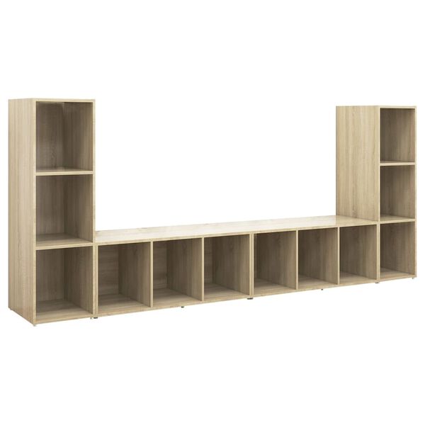 vidaXL TV Cabinets 4 pcs Sonoma Oak 107x35x37 cm Engineered Wood