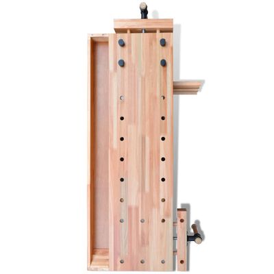 vidaXL Carpentry Work Bench with Drawer 2 Vises Hardwood
