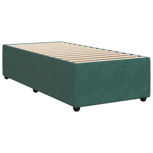 vidaXL Bed Frame without Mattress Dark Green 90x190 cm Single Velvet