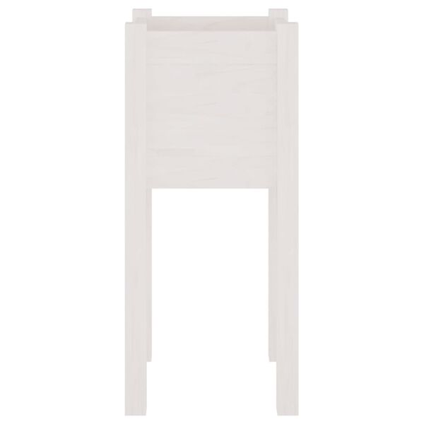 vidaXL Garden Planter White 31x31x70 cm Solid Pinewood