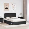 vidaXL Storage Bed with Headboard Black 140 x 190 cm Engineered Wood