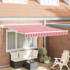 vidaXL Retractable Awning Manual Red and White 300 x 250 cm