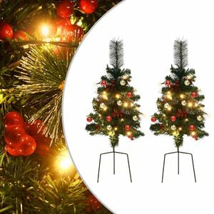 vidaXL Pathway Christmas Tree | Green | PVC, steel | Small | Decorative Inlays
