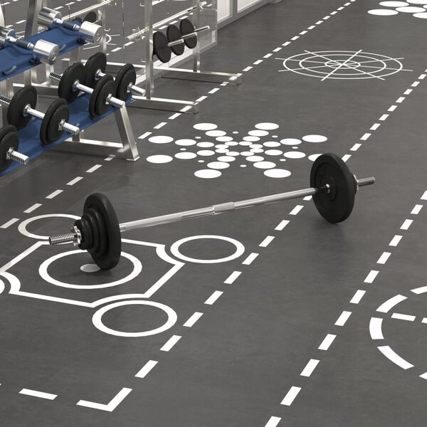 vidaXL Barbell with Plates Set 30 kg Cast Iron