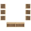 vidaXL 8 Piece TV Wall Units with LED Sonoma Oak Engineered Wood