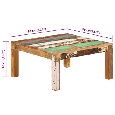 vidaXL Coffee Table 80x80x40 cm Solid Reclaimed Wood