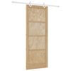 vidaXL Sliding Door Natural and White 83 x 211 cm Solid Pine Wood