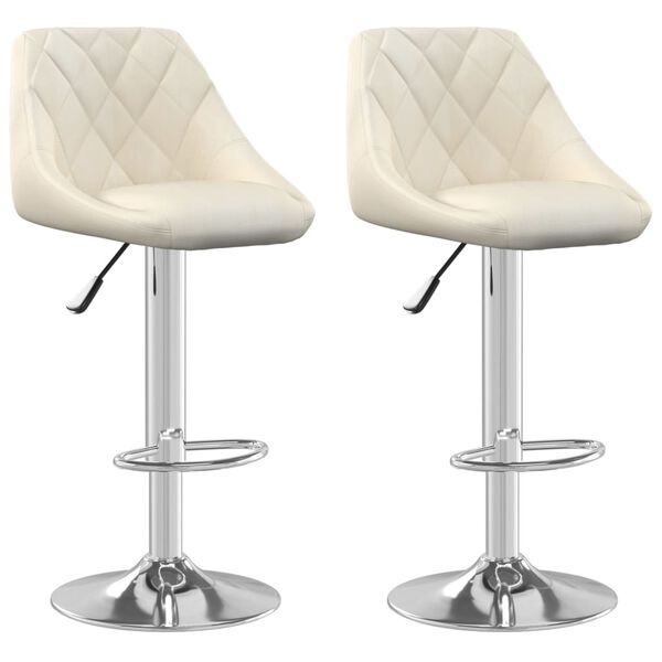 vidaXL Bar Stool 2 pcs Cream Velvet