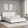 vidaXL Bed Frame with LED without Mattress "Hvar" White 160x200 cm