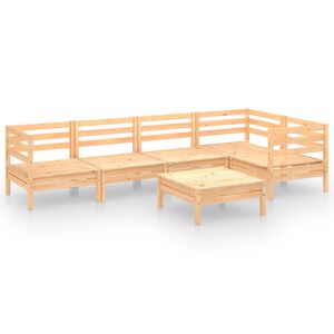 vidaXL Garden Lounge Set | Natural Wood | Solid Pinewood | Medium | Modular