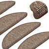 vidaXL Stair Mats 15 pcs 56x17x3 cm Light Brown Half Round