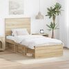 vidaXL Bed Frame with Headboard Sonoma Oak 90 x 190 cm Solid Pine Wood