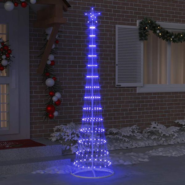 vidaXL LED Christmas Tree with 290 LEDs Blue 70 x 70 x 250 cm Metal