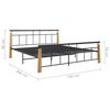 vidaXL Bed Frame without Mattress Metal and Solid Oak Wood 180x200 cm Super King