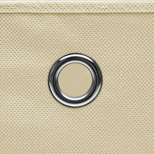 vidaXL Storage Boxes 10 pcs Non-woven Fabric 28x28x28 cm Cream