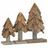 vidaXL Christmas Tree 3 pcs Brown 40 cm Solid teak wood