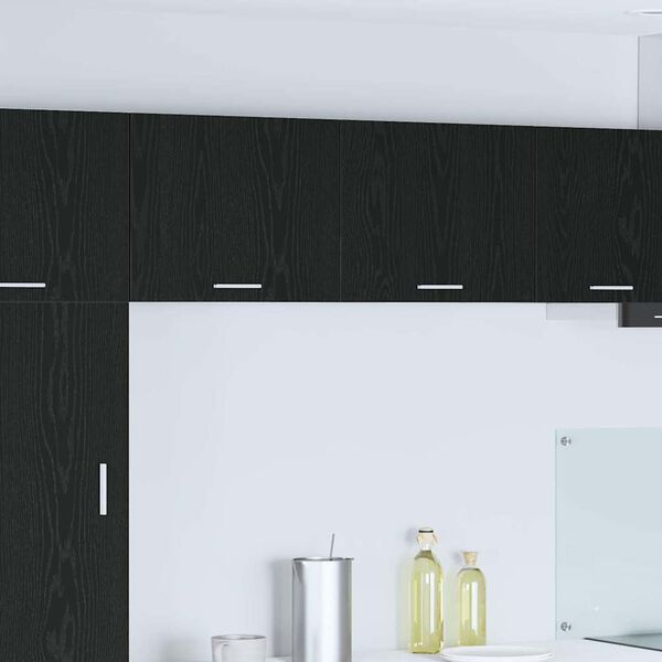 vidaXL Hanging Cabinet with Door Black Oak and White 50 x 31 x 40 cm