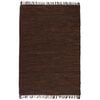 vidaXL Hand-woven Chindi Rug Leather 120x170 cm Brown