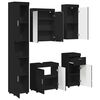 vidaXL Bathroom Furniture Set with Drawer TULUM Black Engineered Wood