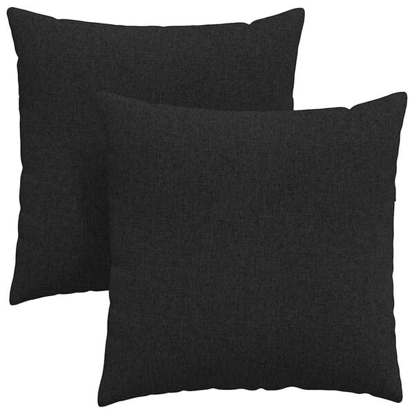 vidaXL Sofa Pillows 2 pcs Black 60 x 60 cm Fabric