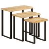 vidaXL Nesting Tables 3 pcs with Live Edge Solid Wood Mango