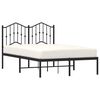 vidaXL Metal Bed Frame without Mattress with Headboard Black 120x200cm