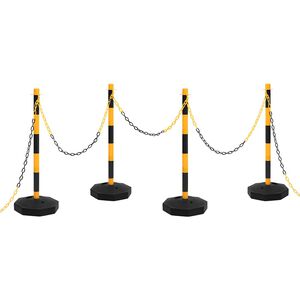 vidaXL Chain Post Set with 10 m Plastic Chain