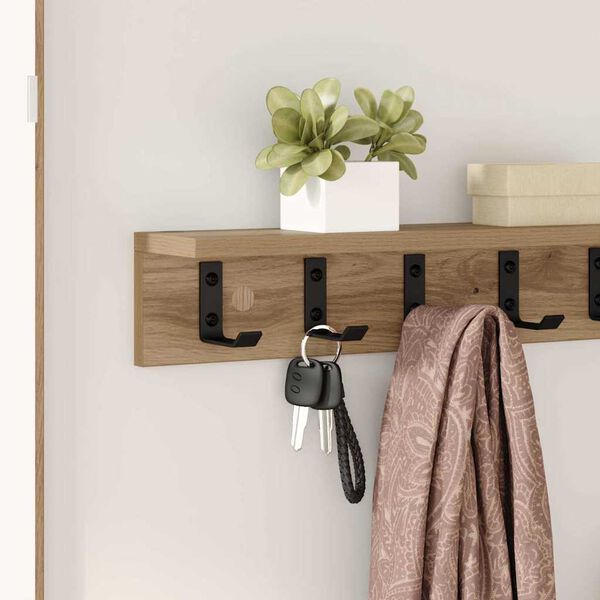 vidaXL Wall-Mounted Coat Rack Artisan Oak 60 x 10.5 x 10.5 cm