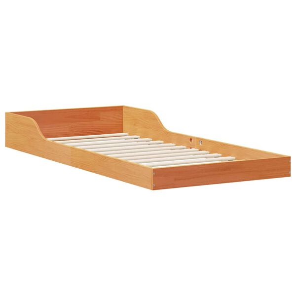 vidaXL Bed Frame Wax Brown 80 x 220 cm Solid Pine Wood