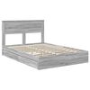vidaXL Storage Bed Grey Sonoma 160 x 200 cm Engineered Wood