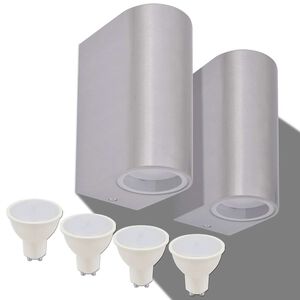 vidaXL Outdoor LED Wall Lights 2 pcs Round Up/Downwards