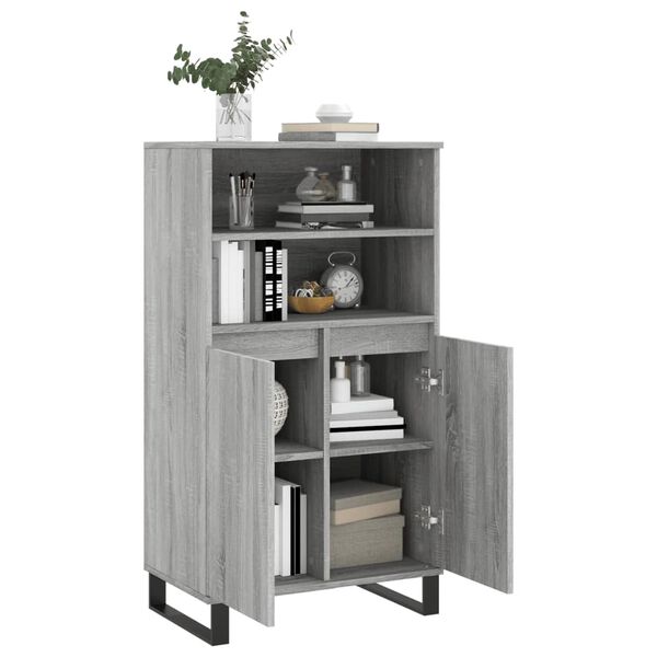 vidaXL Highboard Grey Sonoma 60x36x110 cm Engineered Wood