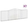 vidaXL Arched Gabion Baskets 7 pcs 400x30x120/140 cm Galvanised Iron