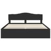 vidaXL Bed Frame with Headboard Black 200 x 200 cm Solid Pine Wood