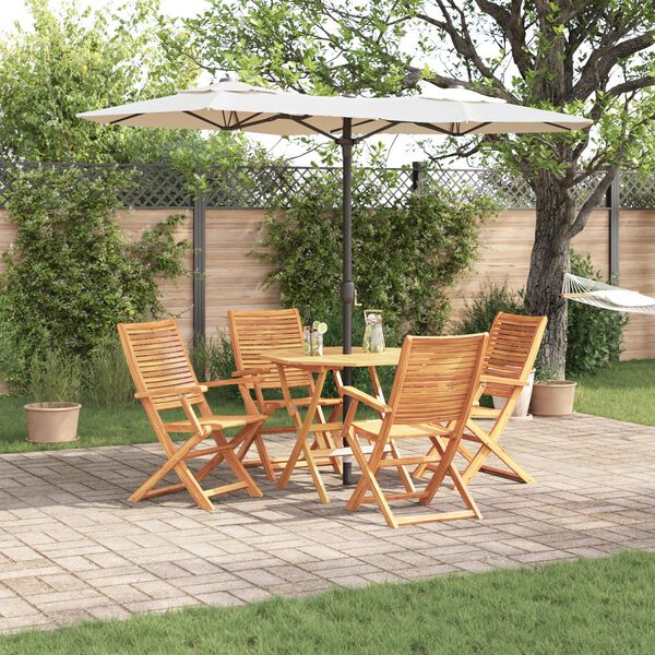 vidaXL Garden Dining Set Folding 5 pcs Brown Solid acacia wood