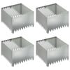 vidaXL Lawn Edging 4 pcs 60 x 60 x 35 cm Steel Silver