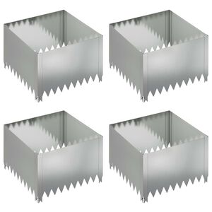 vidaXL Lawn Edging 4 pcs 60 x 60 x 35 cm Steel Silver