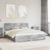 vidaXL Bed Frame Concrete Grey 200 x 200 cm Engineered Wood
