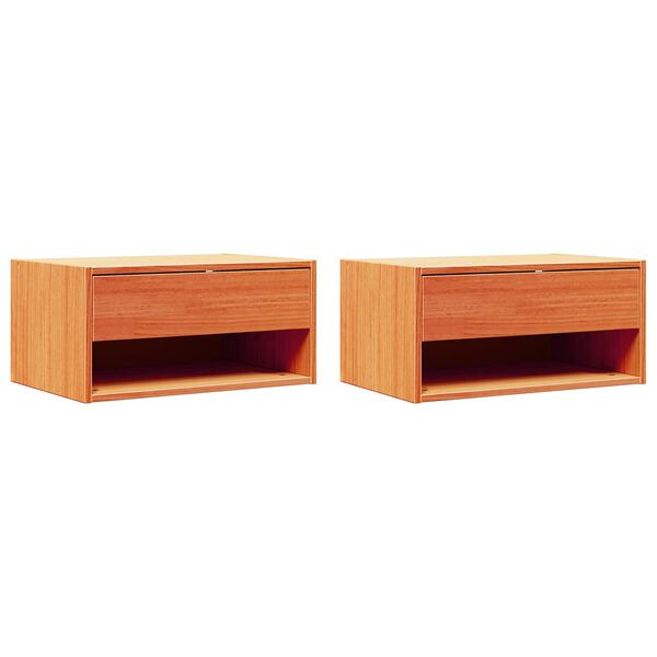 vidaXL Bedside Table 2 pcs Wax Brown 50 x 32.5 x 24 cm Solid pine wood