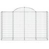 vidaXL Arched Gabion Baskets 7 pcs 200x50x120/140 cm Galvanised Iron