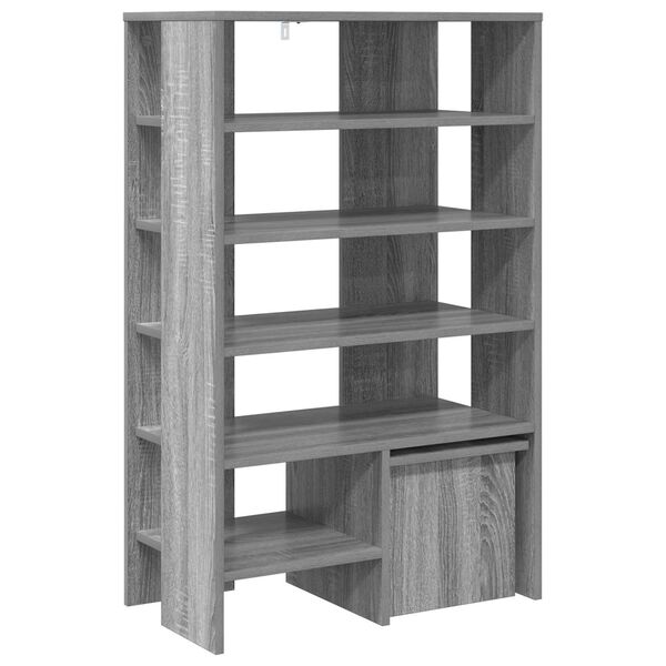 vidaXL Shoe Cabinet with Shelf 2 pcs Grey Sonoma Engineered Wood