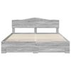 vidaXL Bed Frame with Drawer Grey Sonoma 200 x 200 cm Engineered Wood