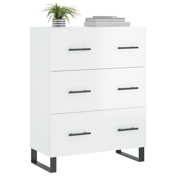 vidaXL Sideboard High Gloss White 69.5x34x90 cm Engineered Wood