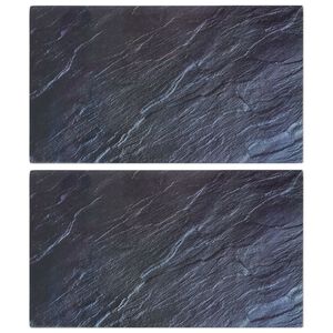 vidaXL Chopping Boards 2 pcs with Natural Stone Pattern Tempered Glass