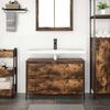 vidaXL Bathroom Basin Cabinet with Drawers Smoked Oak 90x34.5x60 cm