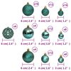 vidaXL Christmas Baubles 100 pcs Green 3 / 4 / 6 cm