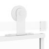 vidaXL Sliding Door White 90x205 cm Tempered Glass and Aluminium