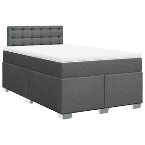 vidaXL Box Spring Bed with Mattress Dark Grey 120x190 cm Fabric