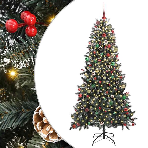 vidaXL Artificial Christmas Tree with 300 LEDs with Stand Green 210 cm