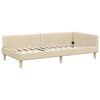 vidaXL Corner Bed Frame with Headboard Cream 100 x 200 cm Fabric